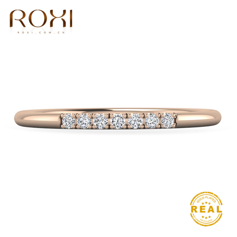 ROXI Micro Pave Zircon Crstal Rings for Women Classical Wedding Band Dainty Engagement Ring for Kids Fashion Roxi Jewellery Anel