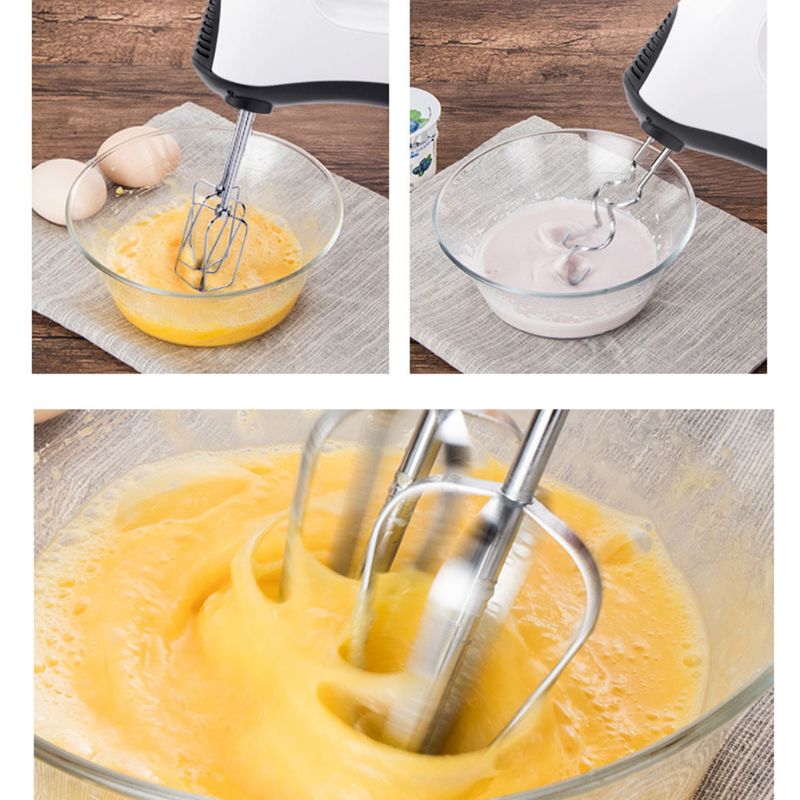 US/EU/UK Plug Electric Food Mixer 7 Speeds Adjustable Dough Blender Hand-held Egg Beater Cream Whisk for Kitchen Cooking