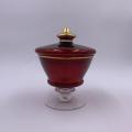 2020 Wholesale round red glass jar with lid