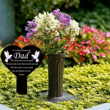 Elegant Metal Grave Marker for Outdoor Garden Memorial