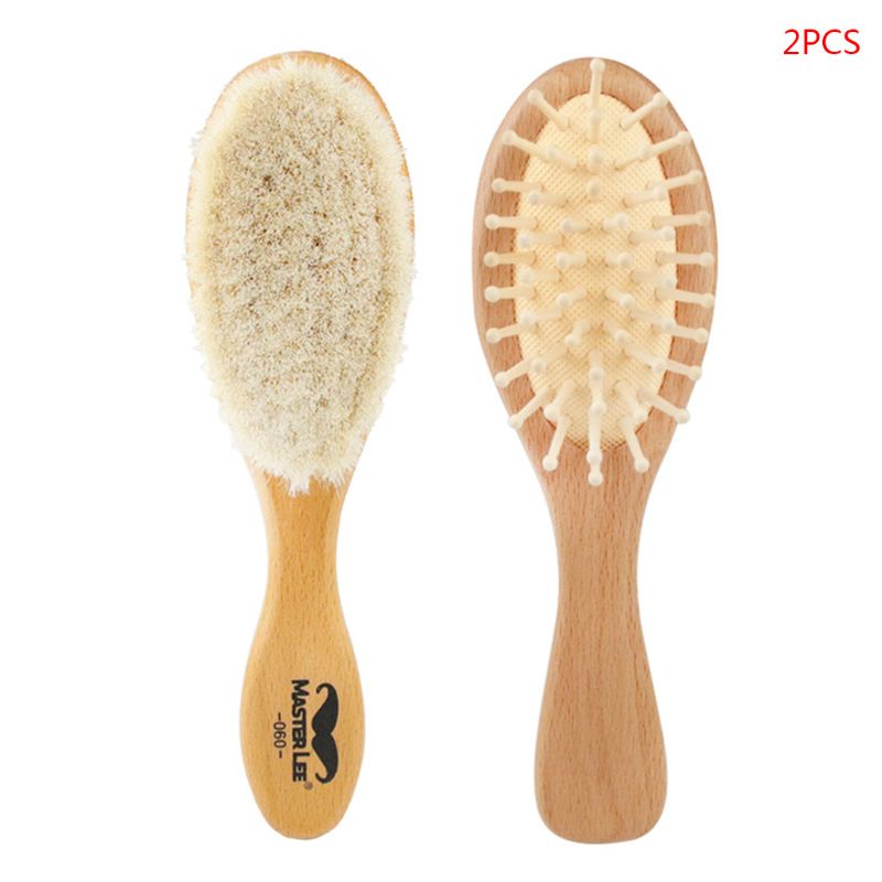 Wooden Baby Hair Brush+Comb Set Perfect Baby Shower Gift for Newborns Toddlers 19QF