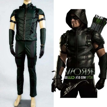 Green Arrow season 4 Cosplay Costume Superhero Oliver Queen green arrow costume leather Full Set Uniform suit Halloween costumes