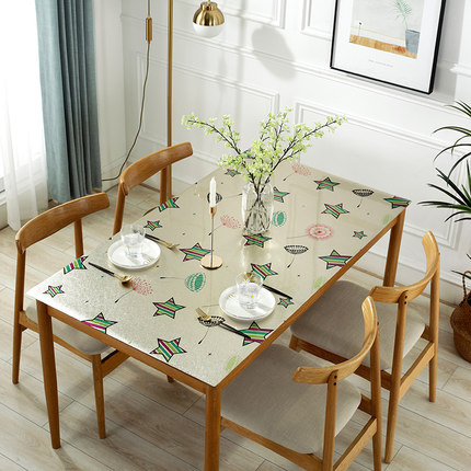 pvc coffee table tablecloth waterproof, anti-scald, oil-proof and wash-free soft glass table mat 1.0mm free shipping