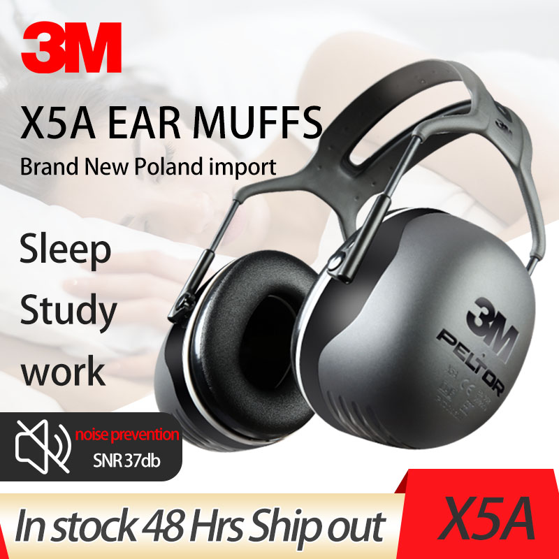3M / X5A Noise Cancelling Ear Muffs Hearing Protection Noise Reduction Safety Earmuffs Adjustable & Professional Ear Protection