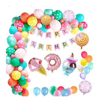 Children Balloon Garland Arch Kit Ice Cream Moon Shape Kid for Birthday Party