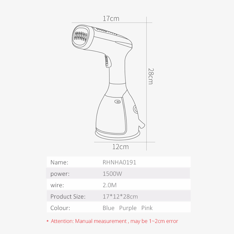 Garment Steamers 280ml Handheld Fabric Steamer 15Seconds Fast-Heat 1500W Garment Steamer for Home Travelling Portable Steam Iron
