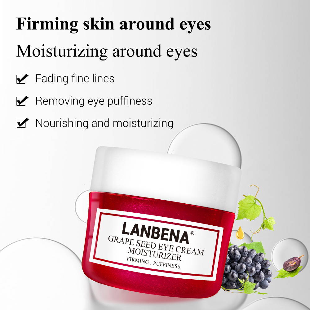 LANBENA Eye Cream Grape Seed Fading Fine Lines Dark Circle Removing Eye Puffiness Nourishing Moisturizing Firming Anti-Aging