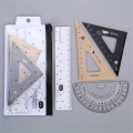 4Pcs Math Geometry Tool Set, Triangle Ruler, Plastic Clear Ruler Sets, Protractor, Set Squares, Triangle for Drawing &Drafting