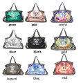 IKSNAIL Fashion Women Reversible Sequins Leather Gym Bags For Fitness Sports Bag Shoulder Crossbody Bag Travel Duffel Handbag