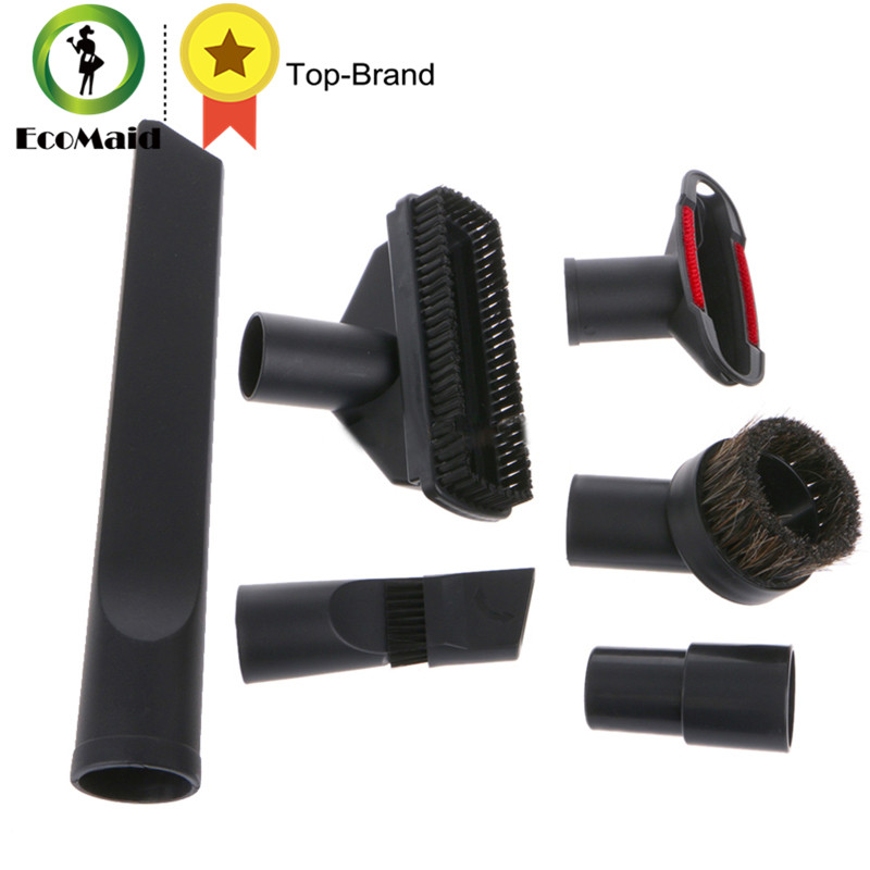 6 In 1 Vacuum Cleaner Brush Nozzle Head 32mm to 35mm Adapter Connector Home Dusting Crevice Stair Cleanning Tool Kit