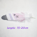 20pcs high quality goose feather glitter printed 15-20cm natural feather 6-8inches DIY dream catcher home decoration