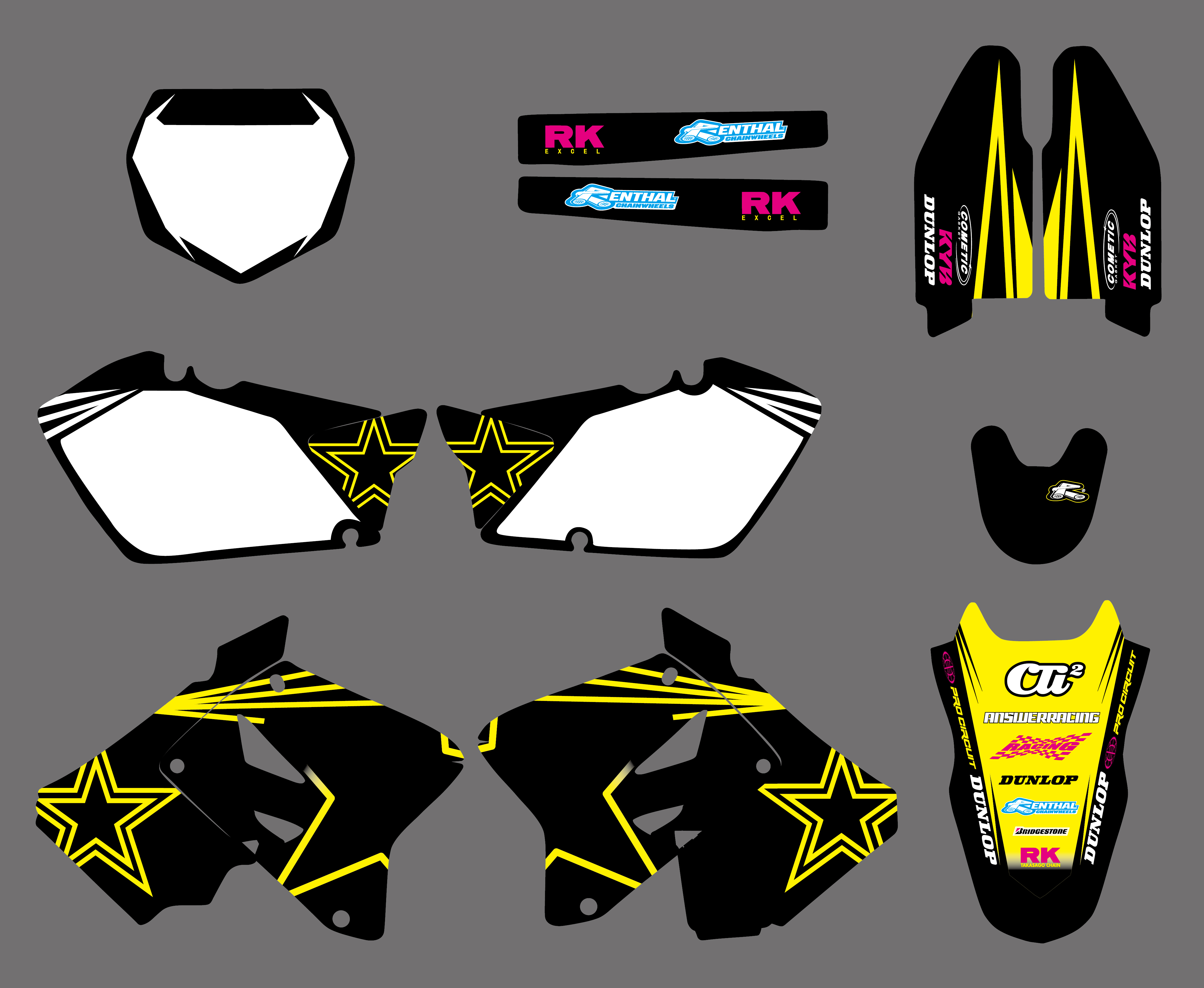 Motorcycle Graphic Decals And Stickers Kit For Suzuki RM125 RM250 RM 125 250 2001 2002 2003 2004 2005 2006 2007-2012