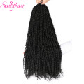 Sallyhair Passion Twist Crochet Braids Hair Synthetic Ombre Pre looped Fluffy Spring Bomb Twists Braiding Black Hair Extension