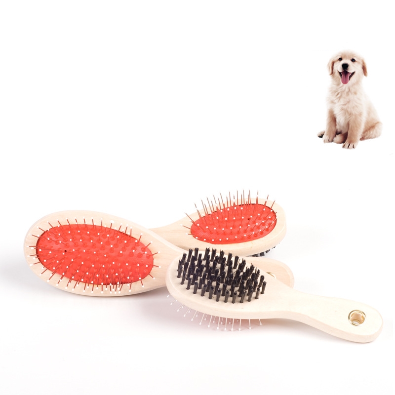 1PCs Double-sided Pet Comb Big Dog Brush Beauty Comb for Cats Dogs Hair Removal Soft Brush Wooden Pet Comb Grooming Dog Supplies