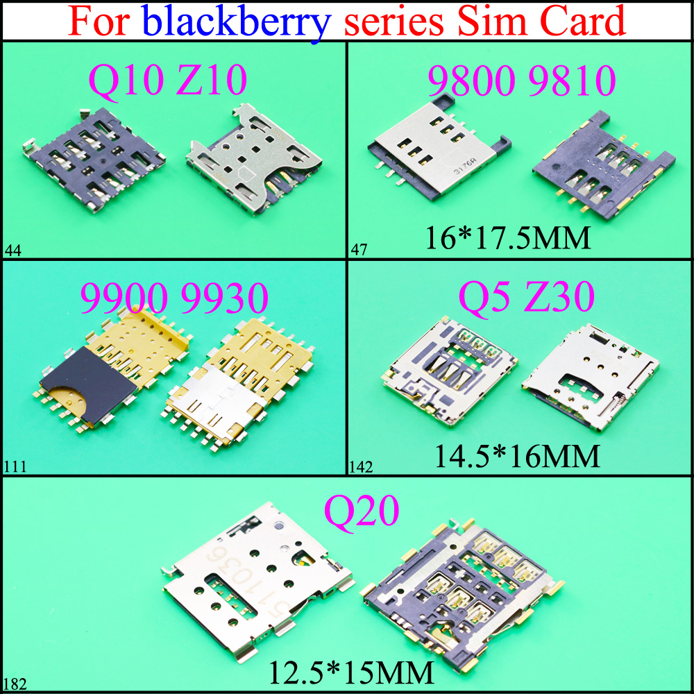 YuXi For BlackBerry 9800 9810 Q10 Z10 9900 9930 Q5 Z30 Q20 Sim Card Reader Holder Slot Connector Parts Mobile Phone