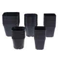 10pcs Black Color Flower Pots Planters Pot Trays Plastic Pots Creative Small Square Pots For Succulent Plants 5 SIZE