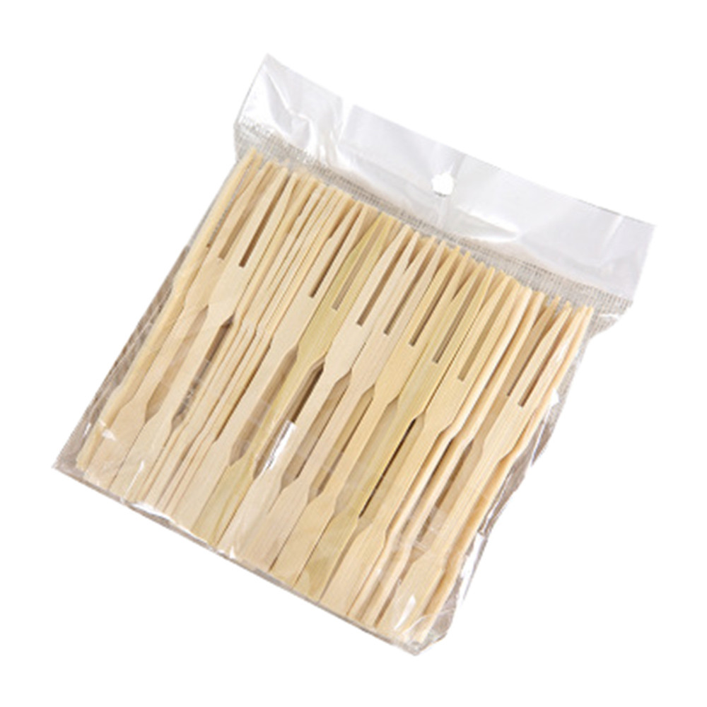 80PCS Disposable Bamboo Catering Forks Fruit Stick Finger Food Pick aperitif picks plastic appetizer antipasti new brand fashion