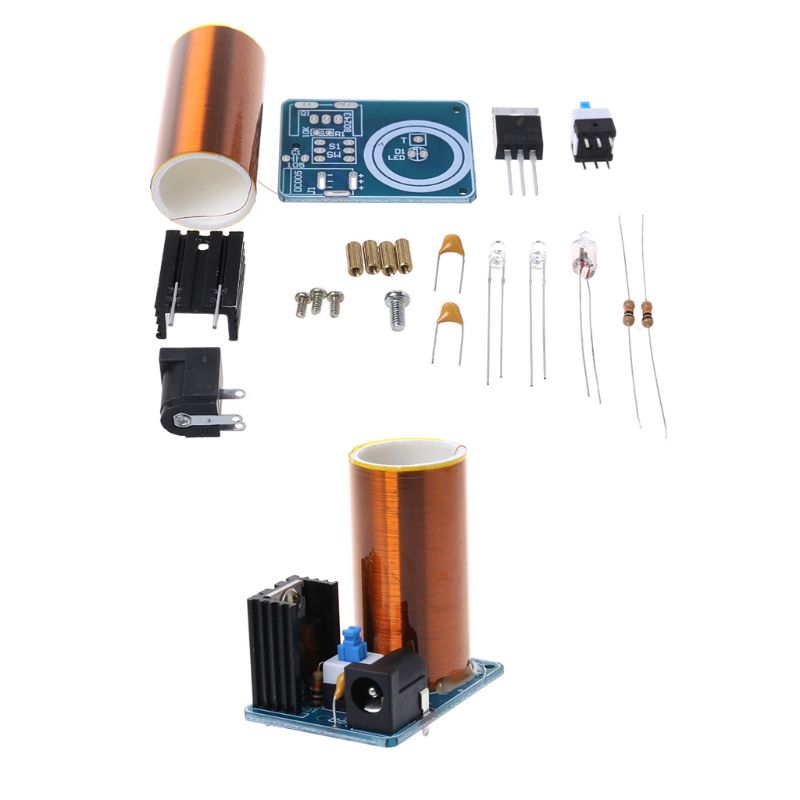 9-12V BD243 Mini Tesla Coil Kit Electronics DIY Parts Wireless Transmission DIY Board Set Dropship