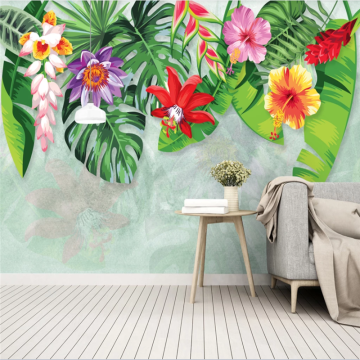 XUE SU Customized large wallpaper wall small fresh tropical rainforest banana leaf interior decoration wall covering