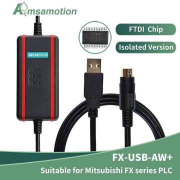 FX-USB-AW FTDI Type Communication Cable Suitable Mitsubishi FX1N/2N/FX3UC/FX3G Series PLC Programming Cable