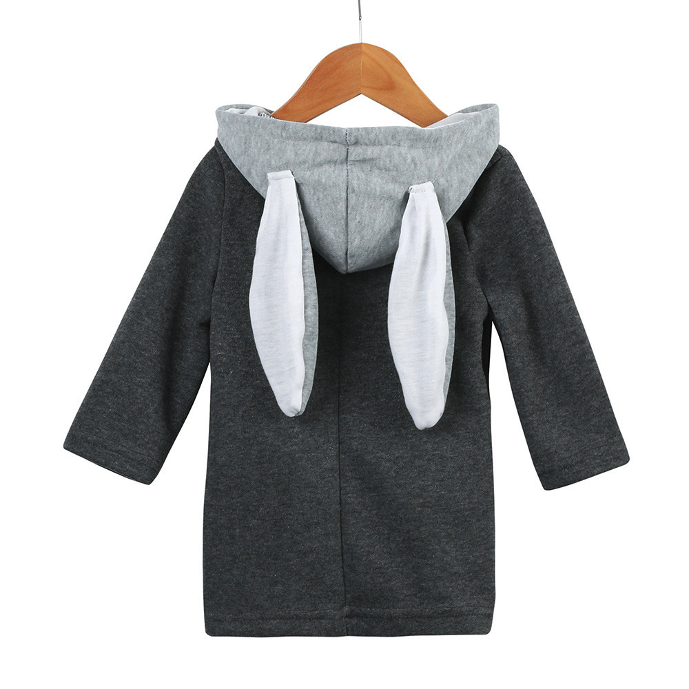 Cute Rabbit Ear Hooded Baby Coat Infant Autumn Winter Jacket Girl Thick Warm Clothes baby wearing jacket Coats Outwear fashion