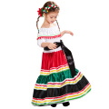 Eraspooky Traditional Folk Mexican Dress Girls Halloween Costume For Kids Mexico Carnival Party Dance Performance Fancy Dress