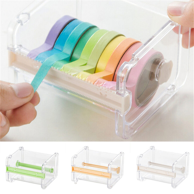 1 PC Japanese Stationery Masking Tape Cutter Washi Tape Storage Organizer Cutter Holder Office Tape Dispenser Office Supplies