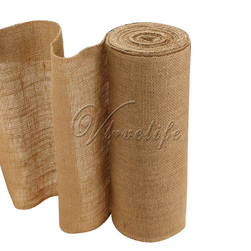 10Meter x 30CM Natural Jute Hessian Burlap Ribbon Roll Burlap Table Runners Wedding Party Chair Bands Vintage Home Decorations