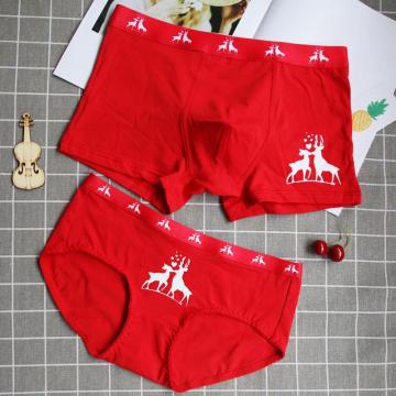 Cartoon Couple Underwear Set Comfort Cotton Women Briefs Panties Boxershorts Men Sexy Panties for Lover Underpants