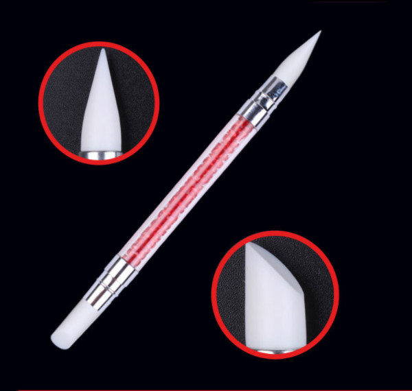 Full Beauty Dual-ended 2 Ways Silicone Nail Art Sculpture Pen 3D Carving DIY Glitter Powder Liquid Manicure Dotting Brush