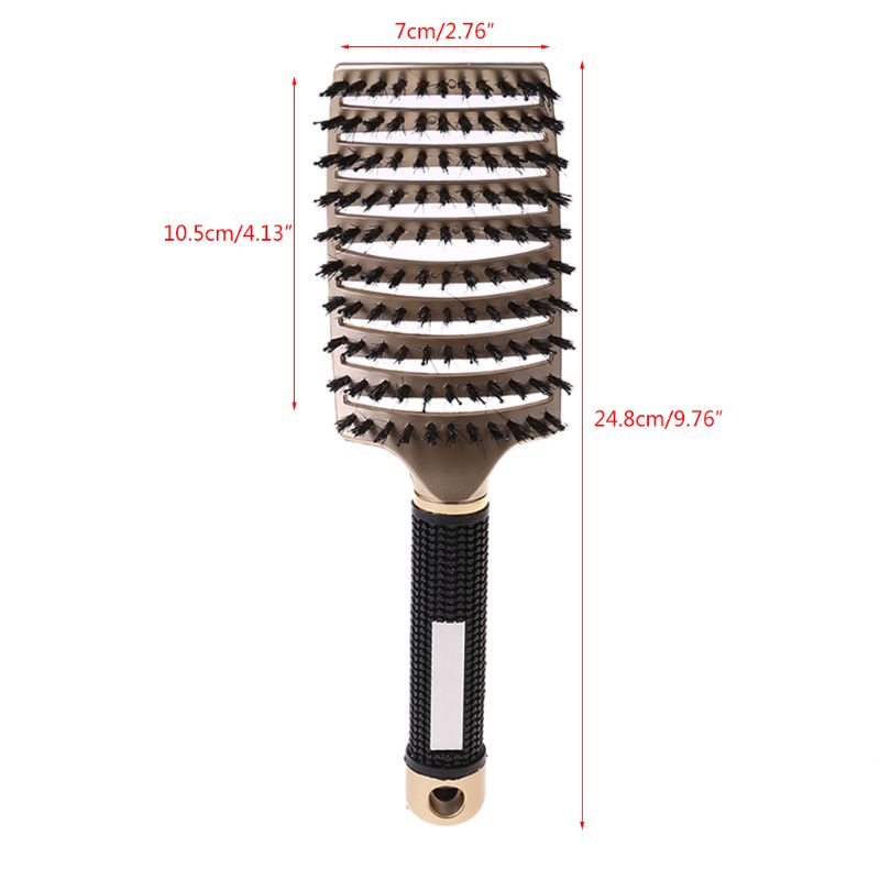 Salon Professional Bristle & Nylon Hairbrush Scalp Massage Comb Wet Hair Brush