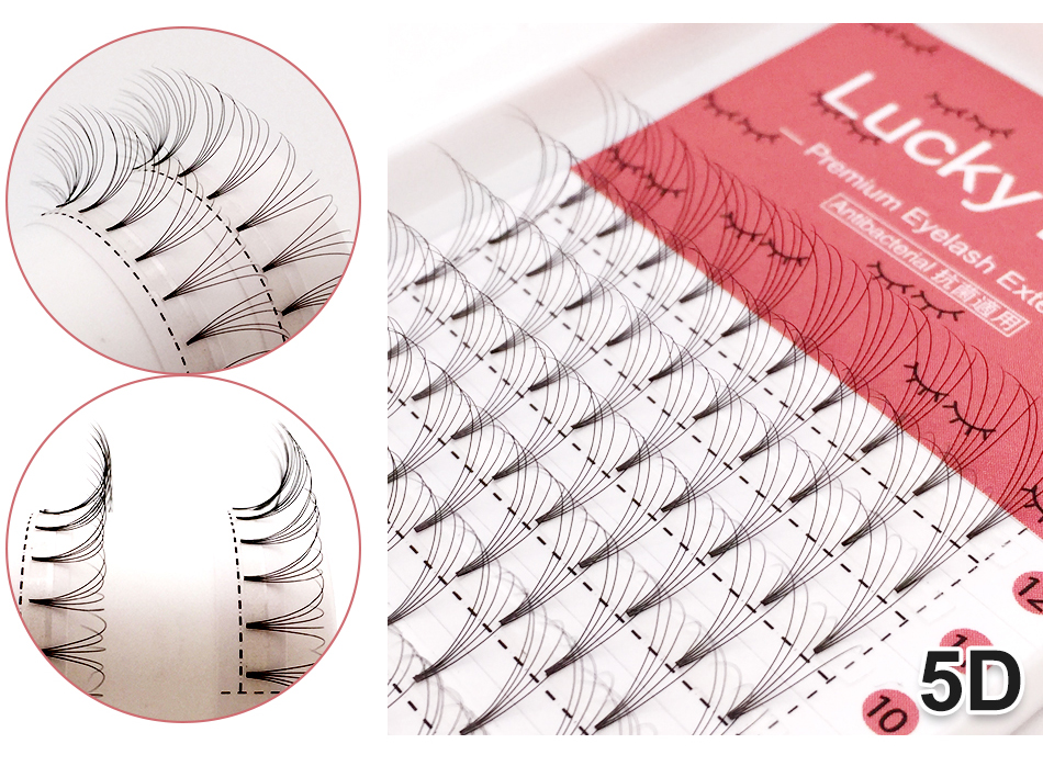 LUCKY LASH Premade Russian Volume Fans 3D-10D Eyelashes Short Stem Lash, False Individual Pre made Eyelash Extensions Supplies