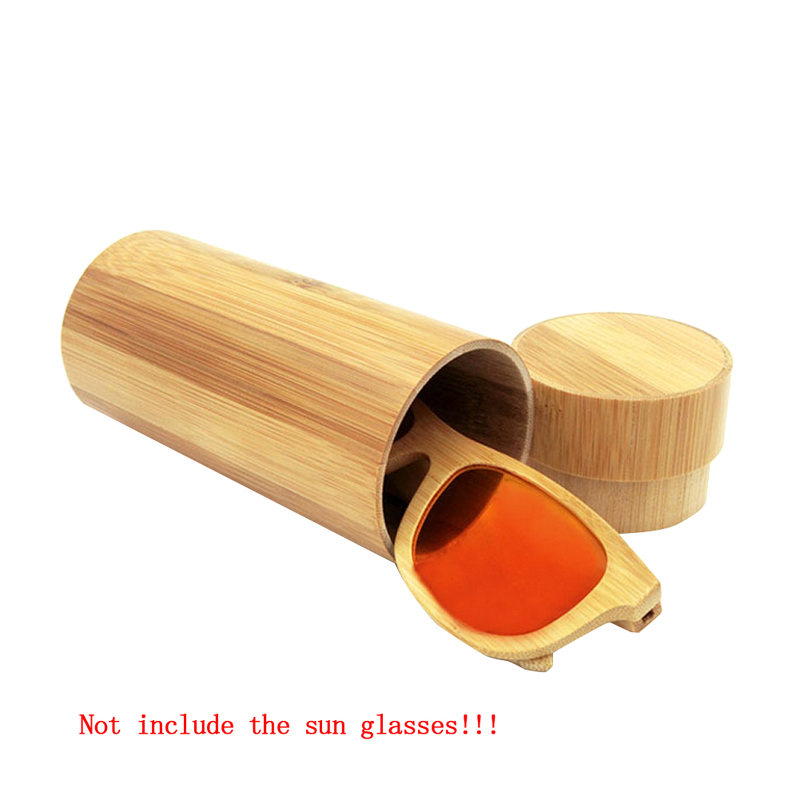 Men Women 1pcs Fashion Original Round Bamboo Sunglasses case Wood Sun glasses box spectacle eyeglasses case WY2703