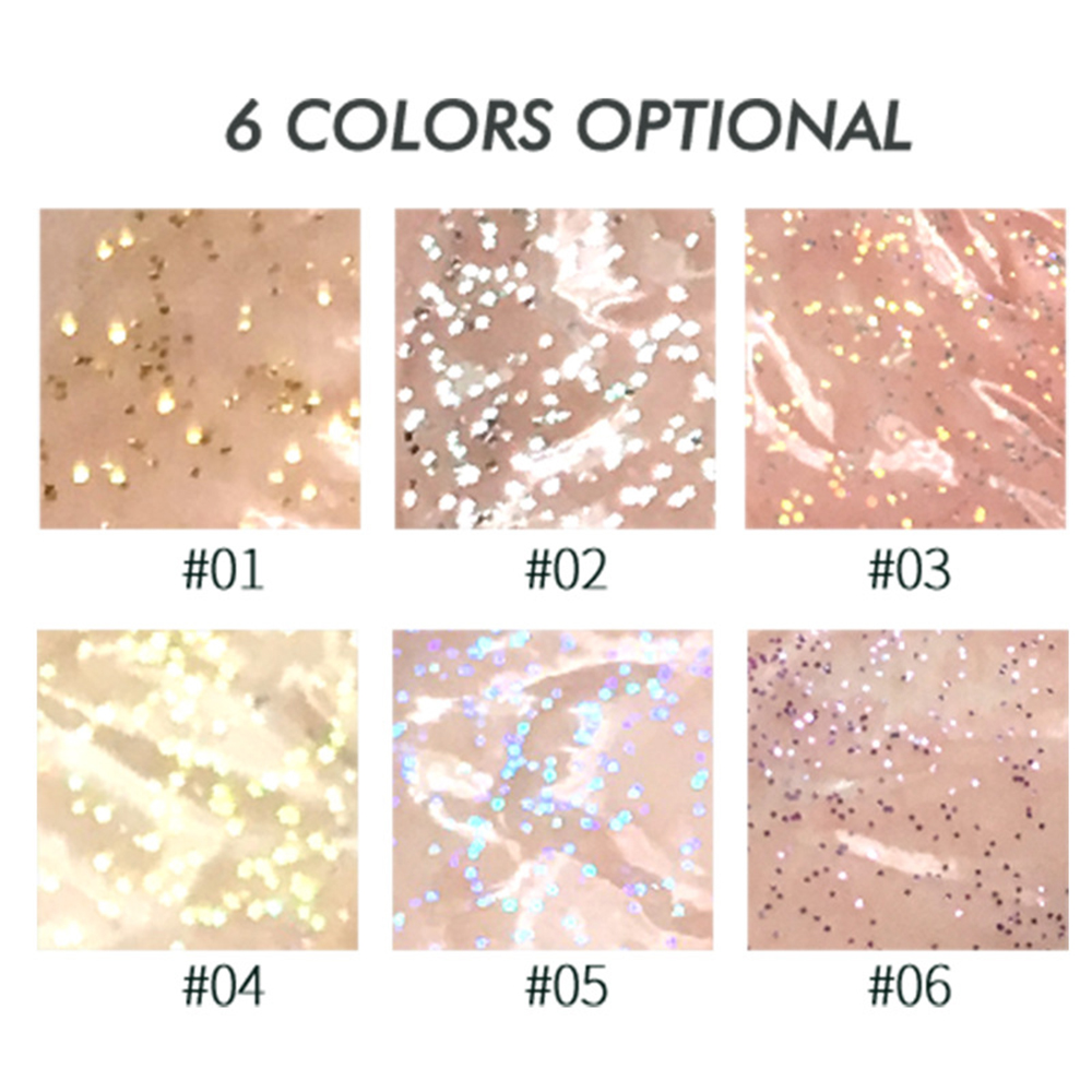 6 Colors Holographic Lip Flash Nail Decoration Tattoo Sequins Eye Makeup Eyeshadow Shimmer Body Glitter Gel Tattoo Sequins