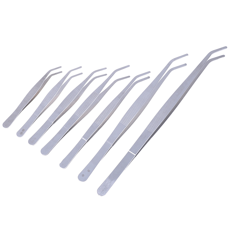 Hot New Stainless Multifuctional Steel Elbow Tweezers Aquarium Clear Clip Tool Medical Repair Tools 12.5/14/16/18/20/25/30cm