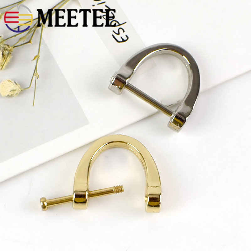 Meetee 10/30pcs 16mm Metal Key D Ring Horseshoe Buckle Keys Pendant Hang Buckles DIY Bags Garment Craft Sewing Accessories BD320