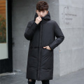 New Long Thick Winter Men's White Down Jacket Brand Clothing Hooded Black Gary Long Warm White Duck Down Coat Male Coats