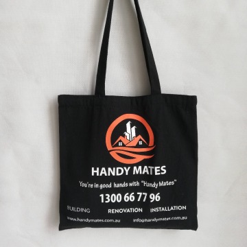 Wholesale 300pcs/lot Black Custom Tote Bag Shopping Add Your Text Printing Original Design Logo Promotional Canvas Shoulder Bag