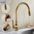 Pull Out Kitchen Faucet Hot Cold Water Mixer Brass Antique Bronze Deck Mounted Kitchen Sink Faucet ELK1125