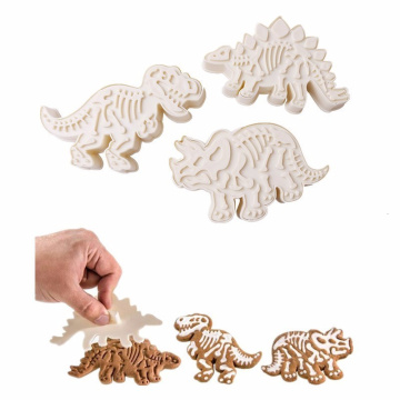3D Dinosaur Cookies Cutter Mold Dinosaur Biscuit Cutter Embossing Mould Sugarcraft Dessert Baking Mold For Sop Cookie Tools