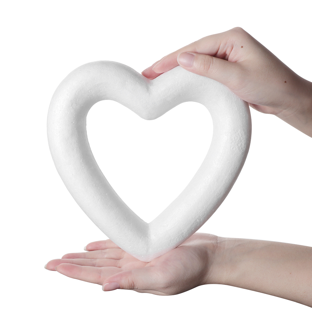 1PC Styrofoam Hollow Heart Shaped Foam Mould White Craft Balls Modelling Polystyrene Valentine's Day Wedding Decoration Supplies