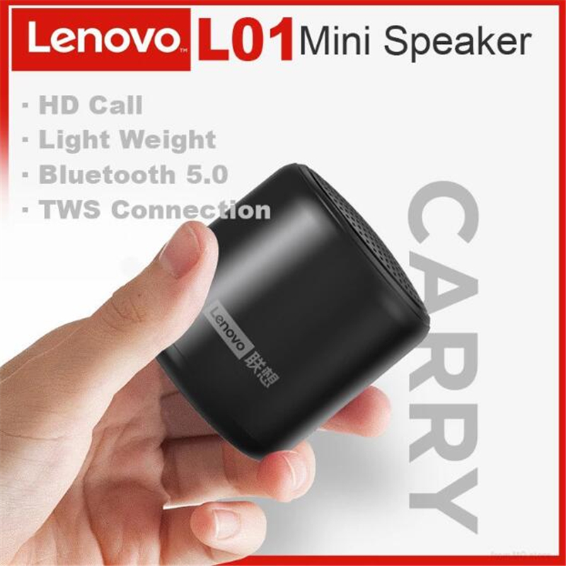 Lenovo L01 TWS Bluetooth Speaker Portable Outdoor Loudspeaker Wireless Mini Column Stereo Music Surround Bass Box Waterproof