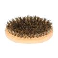 New 1pcs Fashion Multifunction Beauty Ellipse Men Boar Hair Bristle Beard Mustache Brush Beech Wood Handle Comb Styling Tools