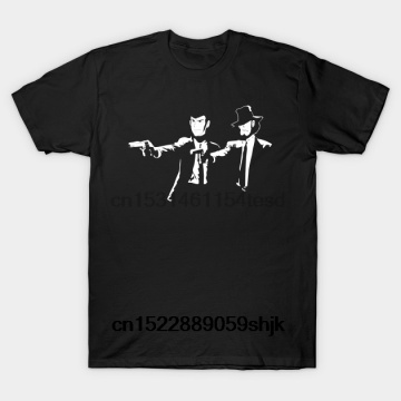 Printed Men T Shirt Cotton Tshirt O Neck Short Sleeve New Style Lupin Jigen Pulp Fiction Fujiko Mine Women T Shirt 014543