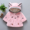 Winter Baby Girl Clothes Cute Plush Rabbit Ear Princess Baby Coat Fleece Warm Kids Jacket Snowsuit Infant Hooded Outerwear Cloak