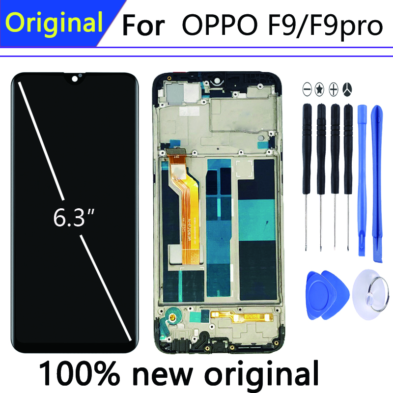 For pantalla For 6.3" oppo F9 display in Mobile Phone LCDs with Frame F9 Pro lcd Digitizer Assembly Parts Touch Screen