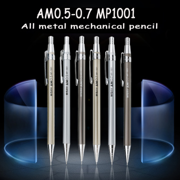 2pcs/lot High Quality Full Metal M&G Mechanical Pencil 0.5~0.7mm For Professional Painting And Writing School Supplies