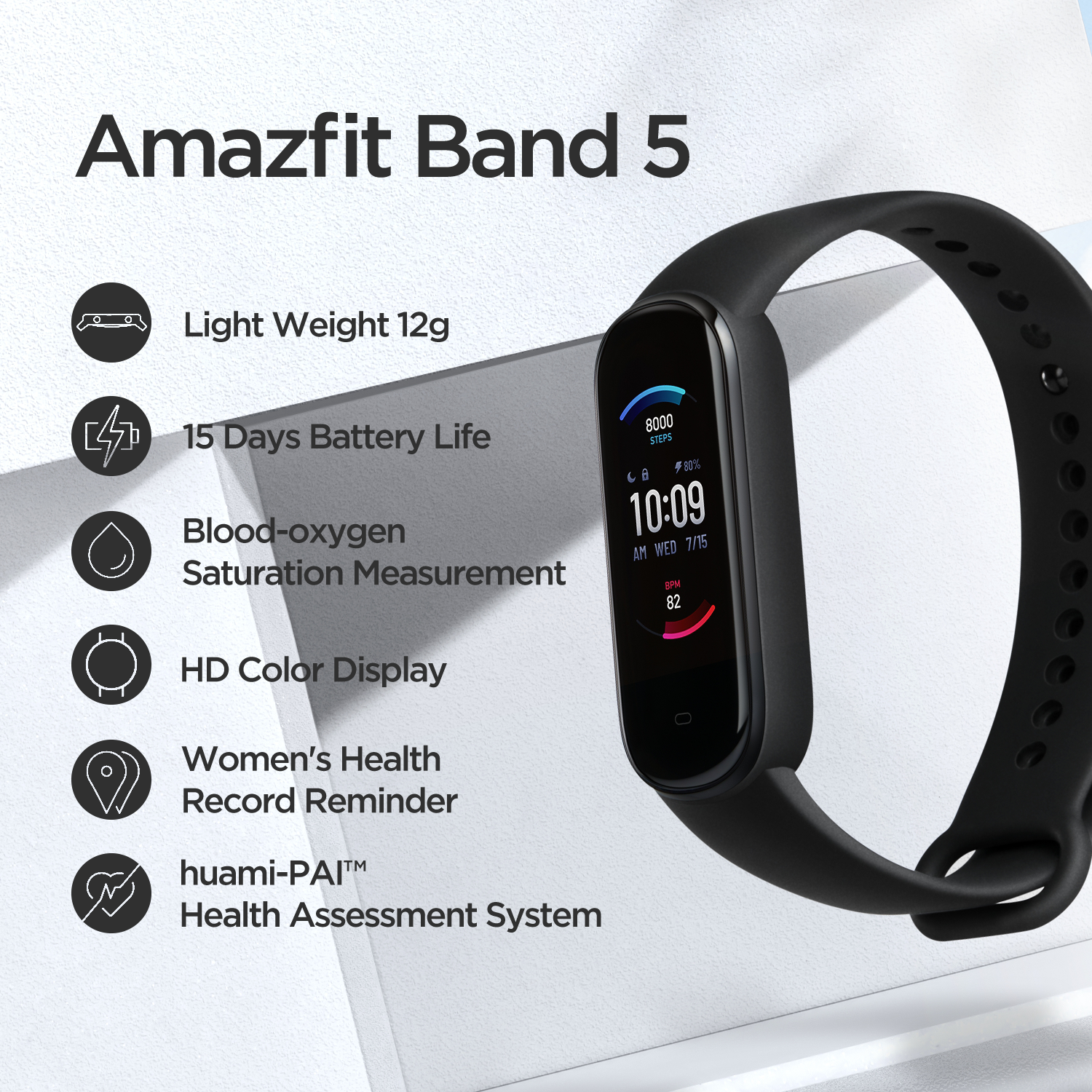 2020 New Amazfit Band 5 Smart Bracelet Color Display Heart Rate Fitness Tracker Waterproof Bluetooth 5.0 Sport Smart Wristband