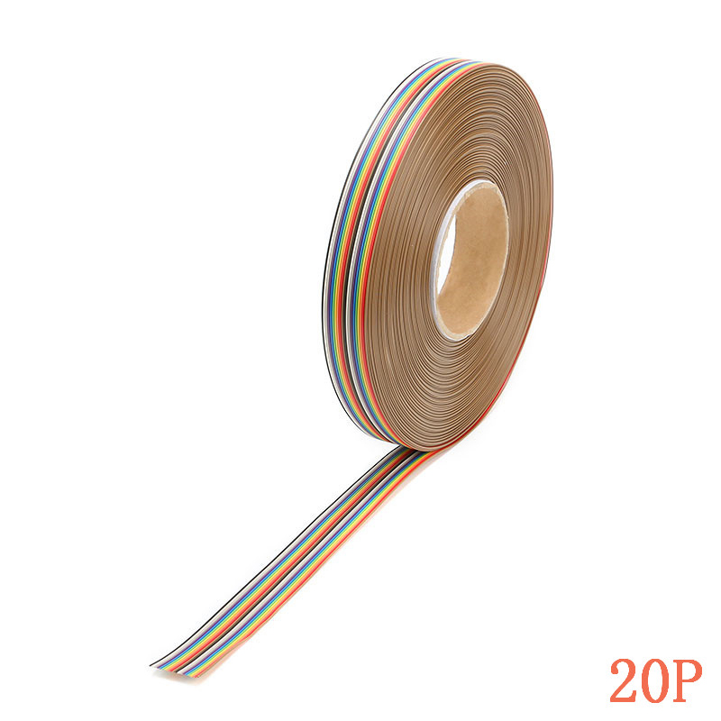 1 Meters 1.27mm Pitch color Flat Ribbon Cable 10P 14P 16P 20P 26P 34P 40P 50P Pin Rainbow WIRE for FC dupont Connector