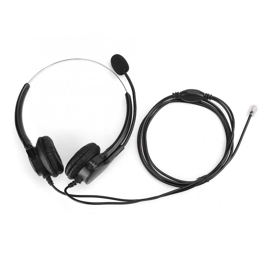 Home Office Headset Binaural Earphone with Microphone for Telephone Landline Phone Headset